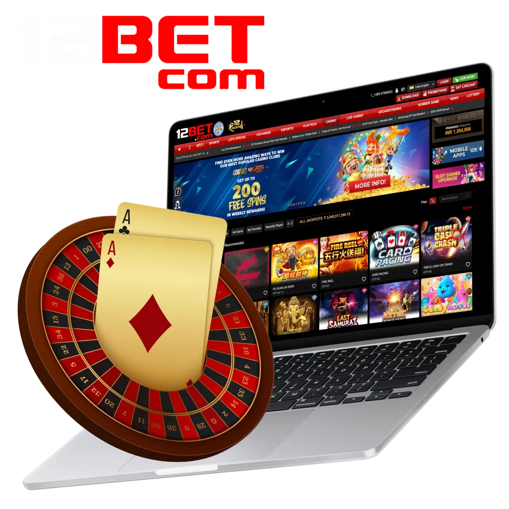 Play casino games online with 12Bet platform.