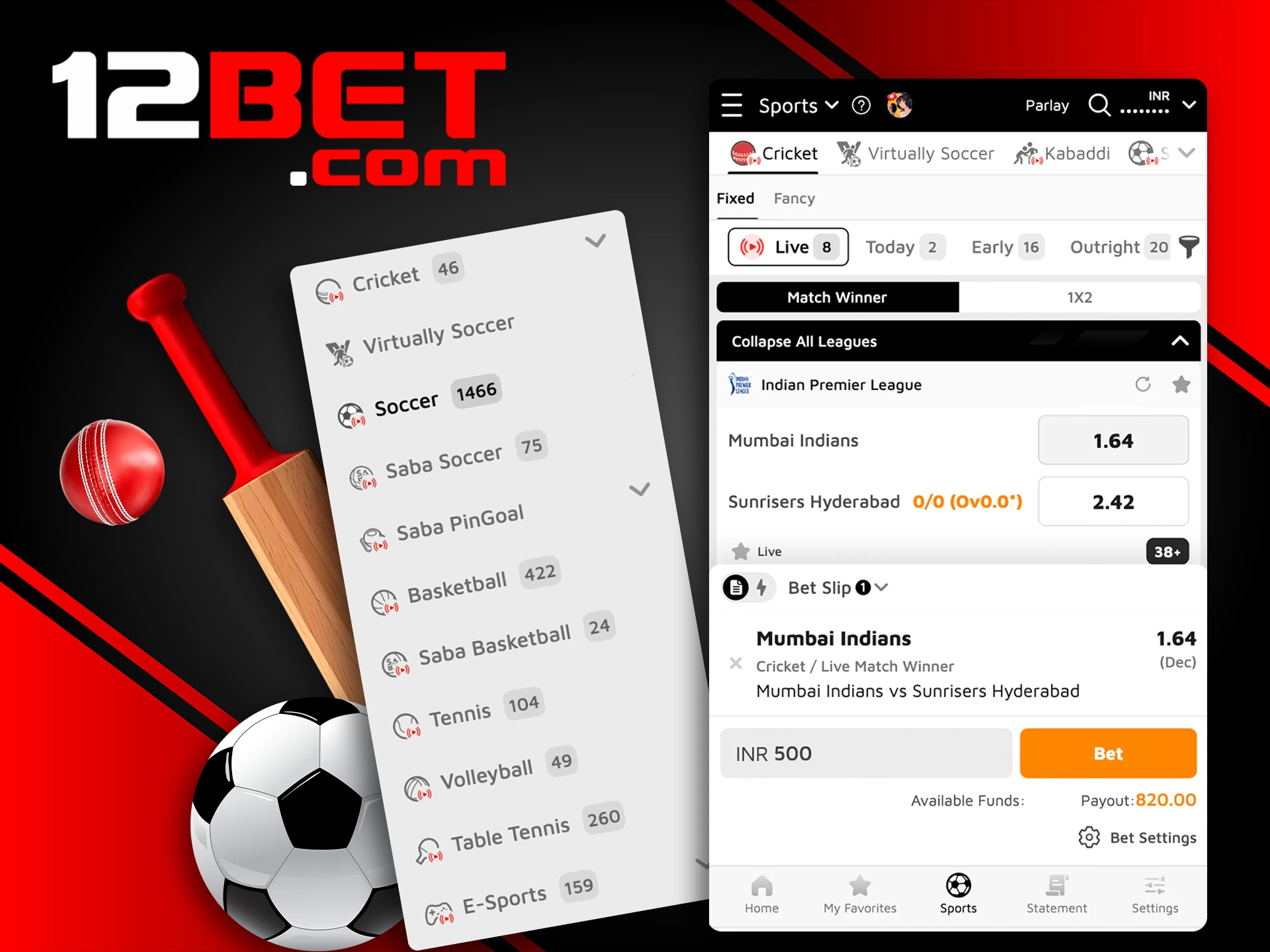 Don't miss an important sports match using 12Bet apps.