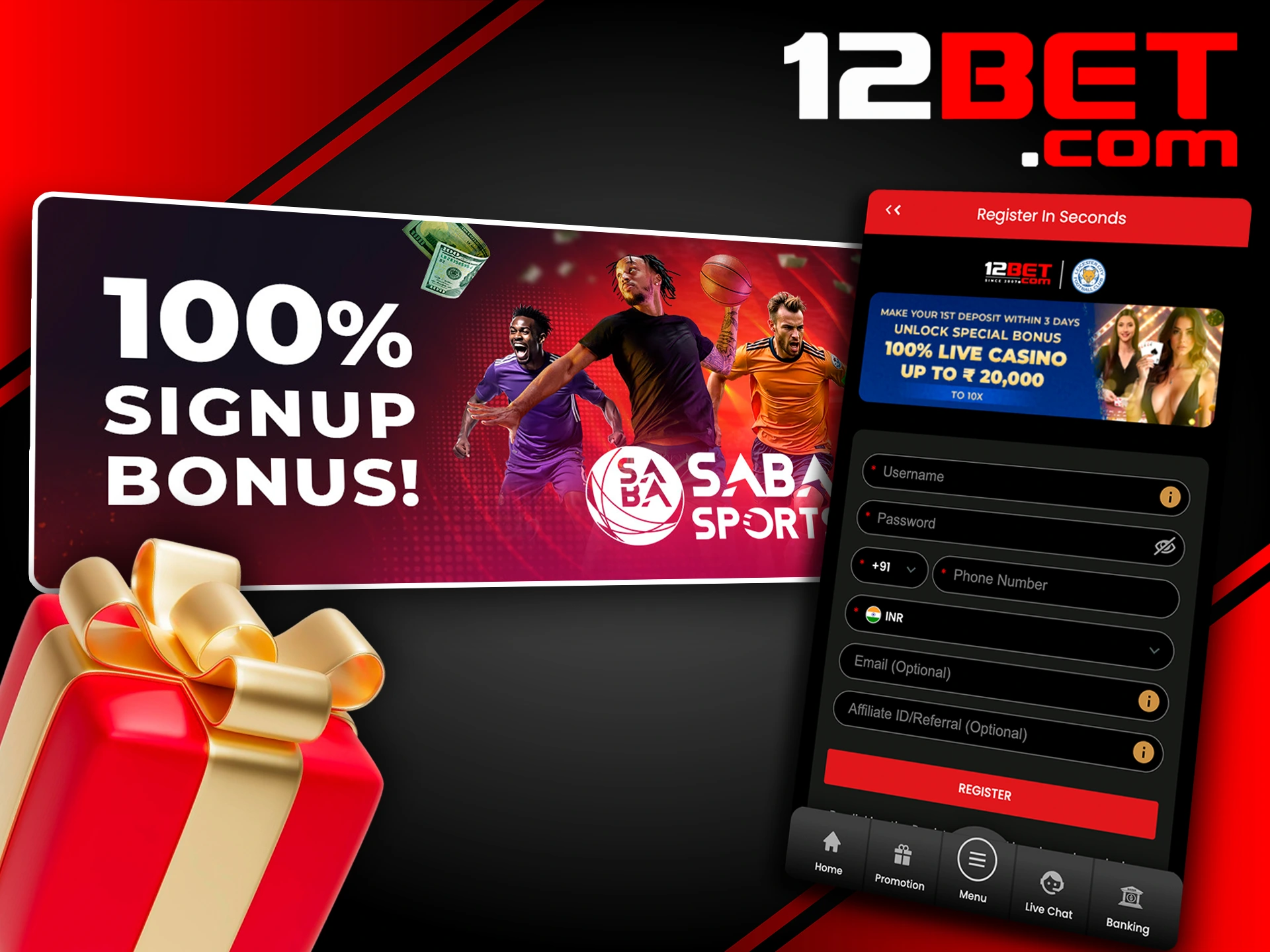 Multiply your winnings with 12Bet's sports betting bonus.