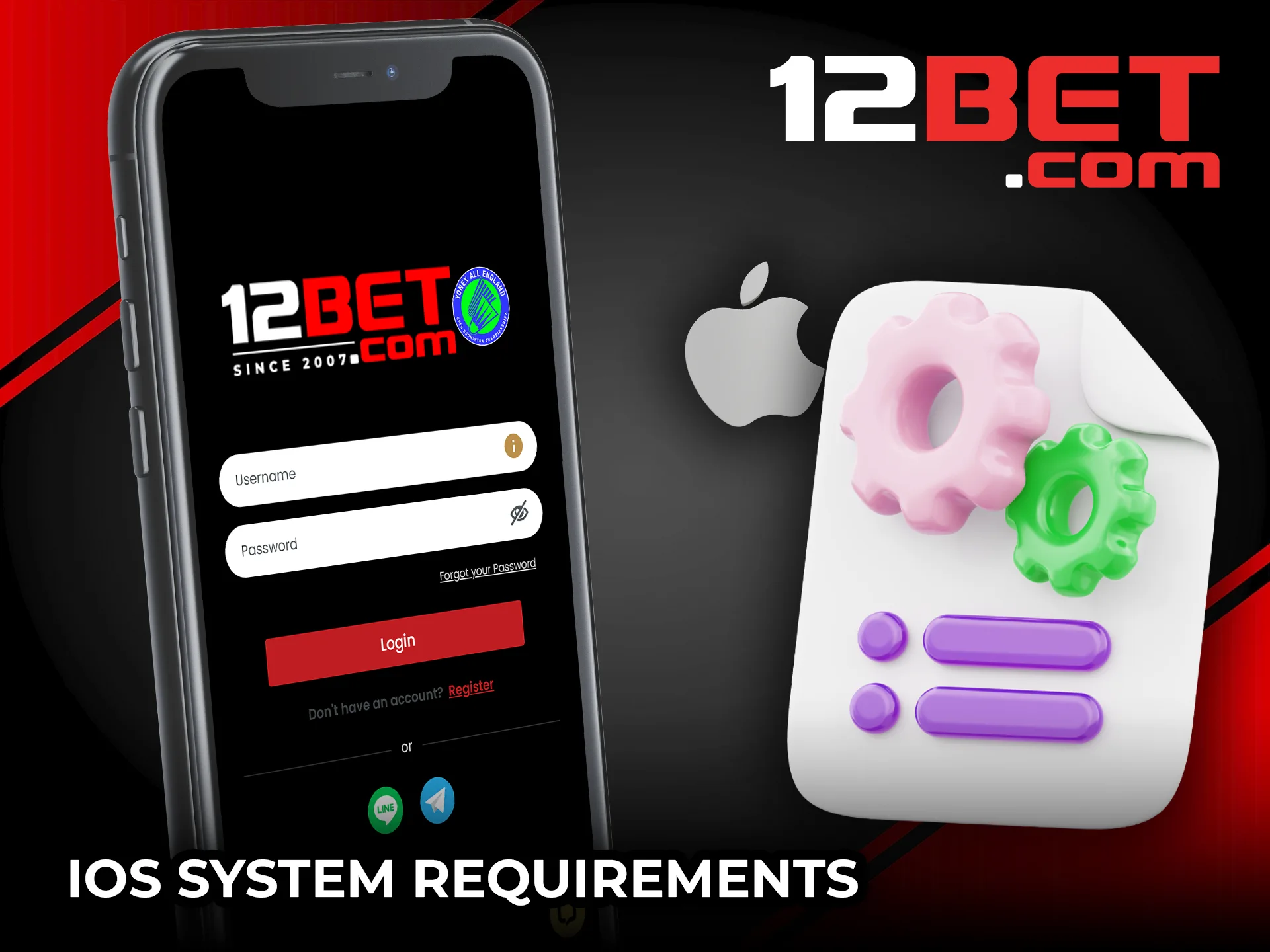 Check the app requirements before playing on 12Bet.
