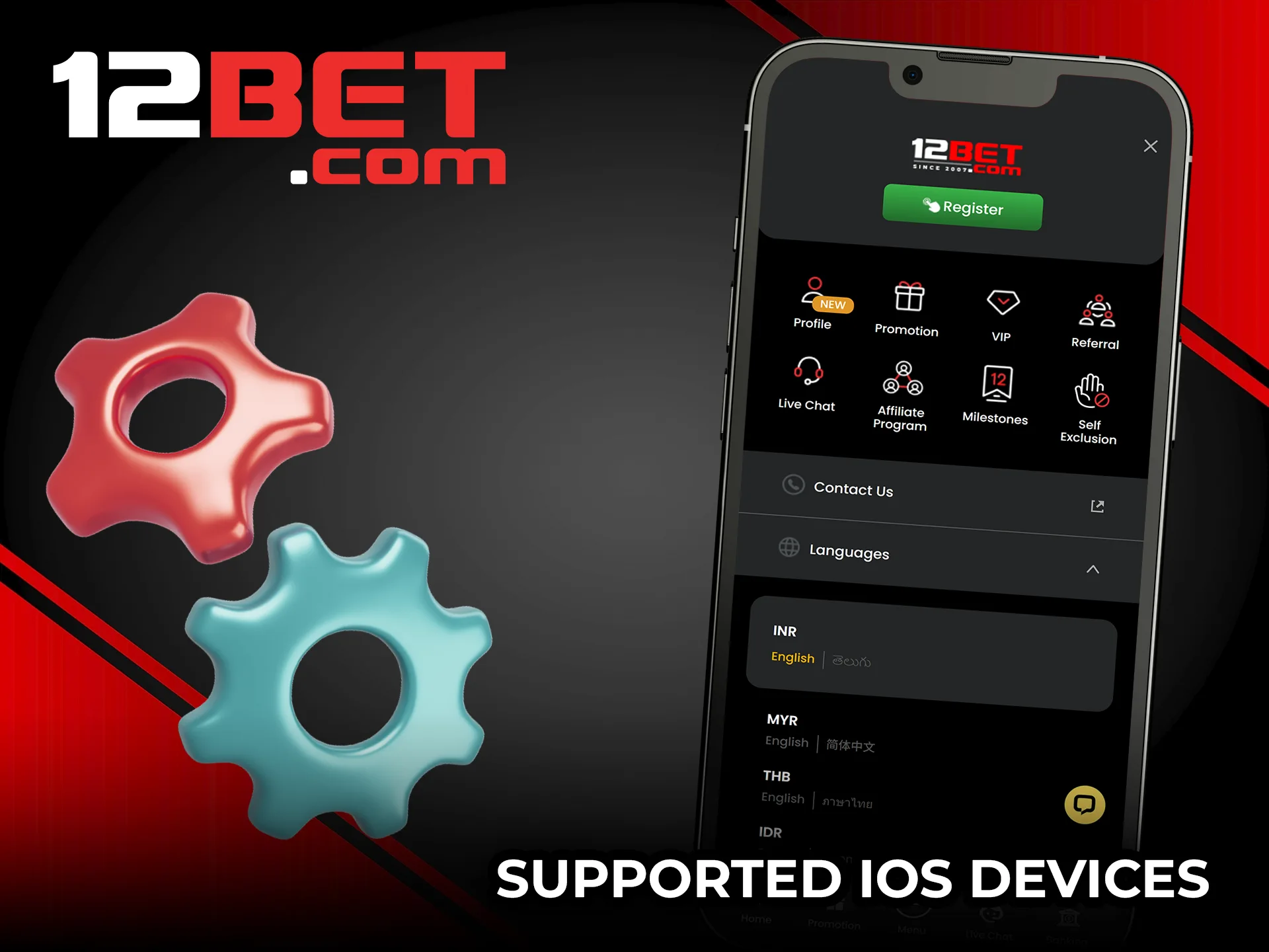 Download the 12Bet app for iOS and play without limits.