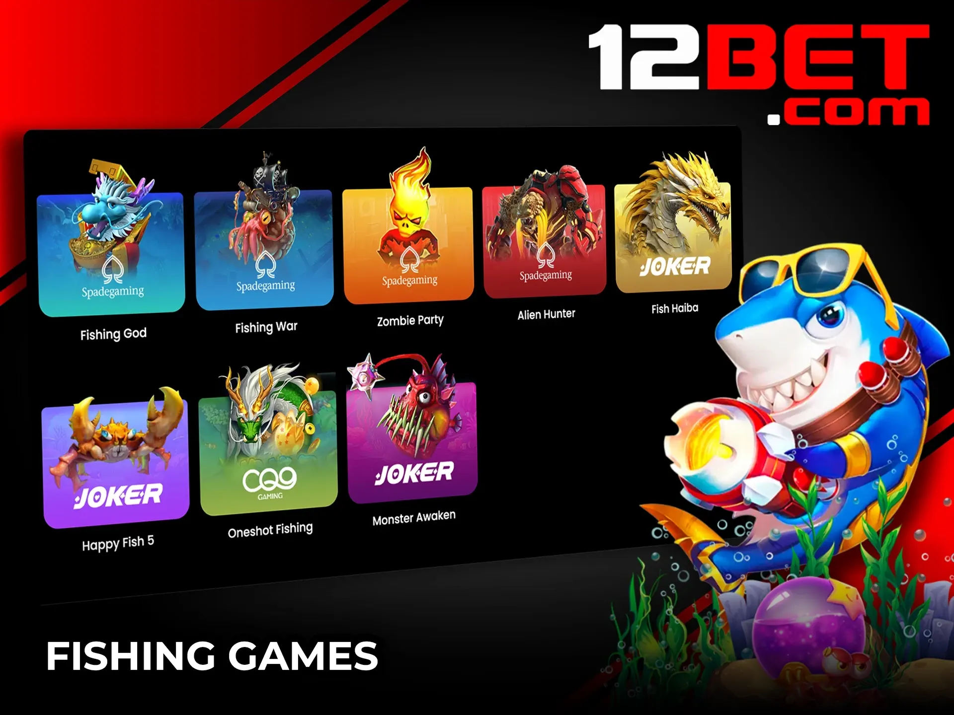 Join the winning team by playing fishing games at 12Bet.