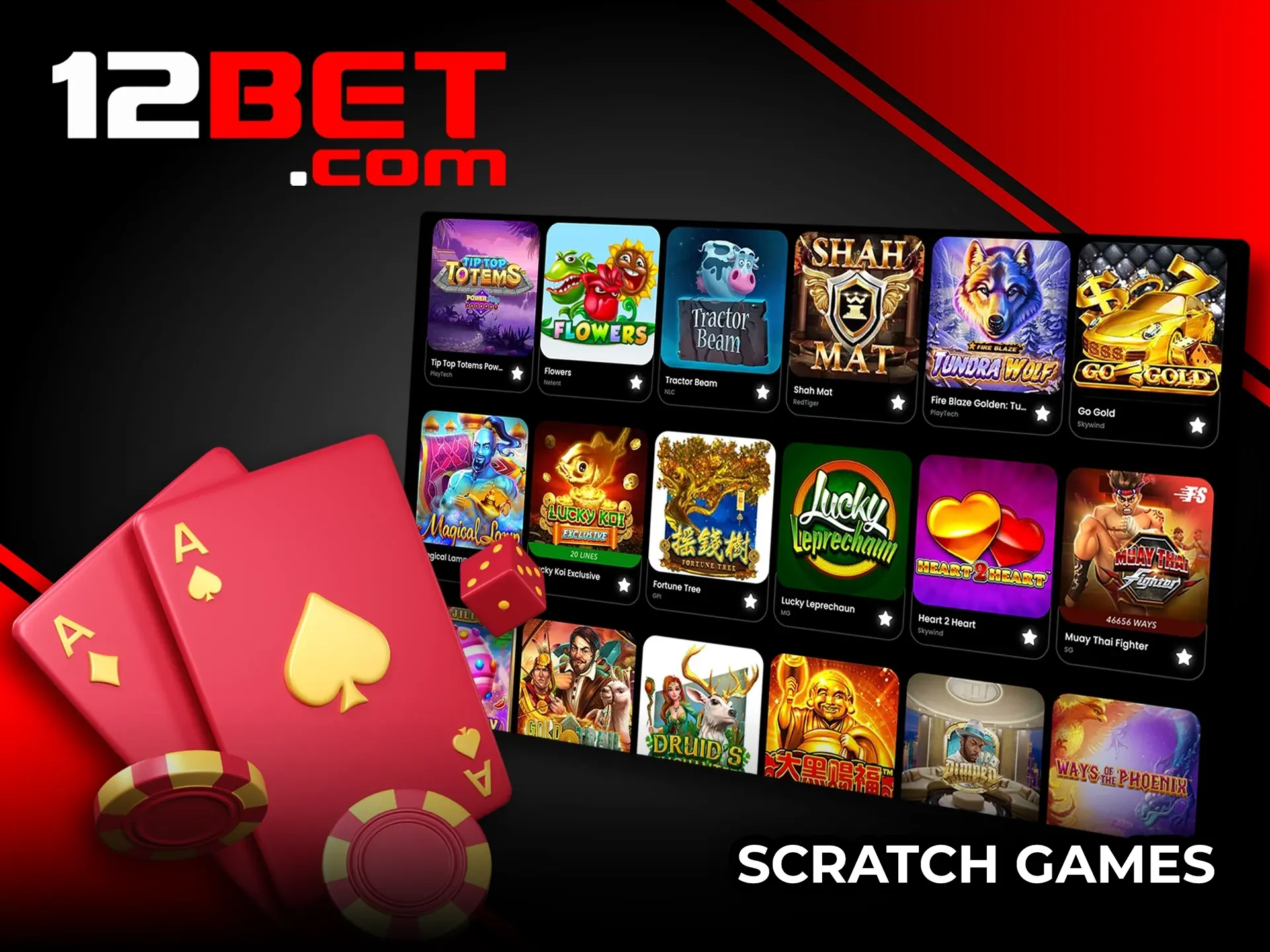 Luck awaits you at 12Bet Casino's Scratch games.