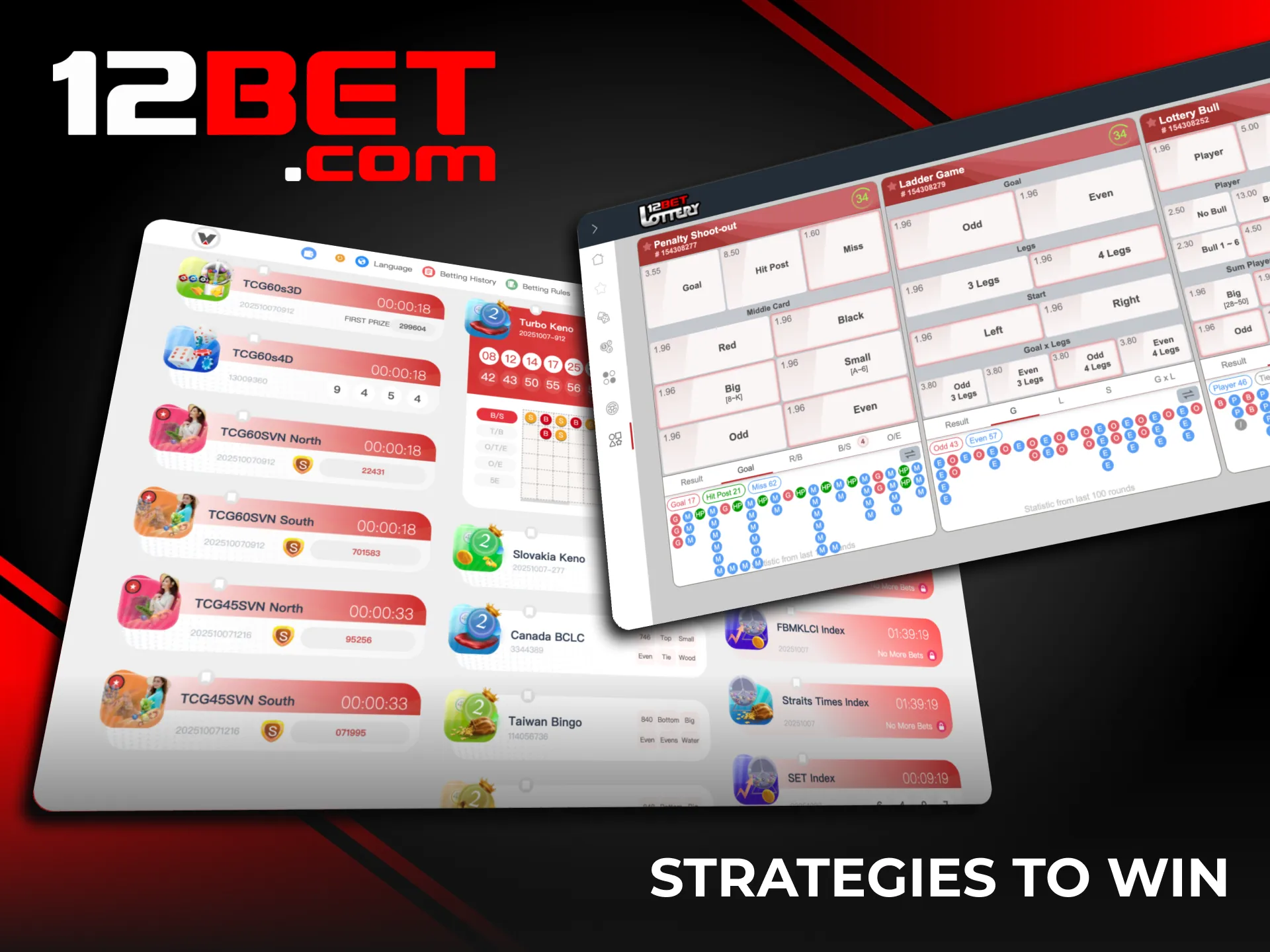 Use smart betting tactics to win more at 12Bet lotteries.