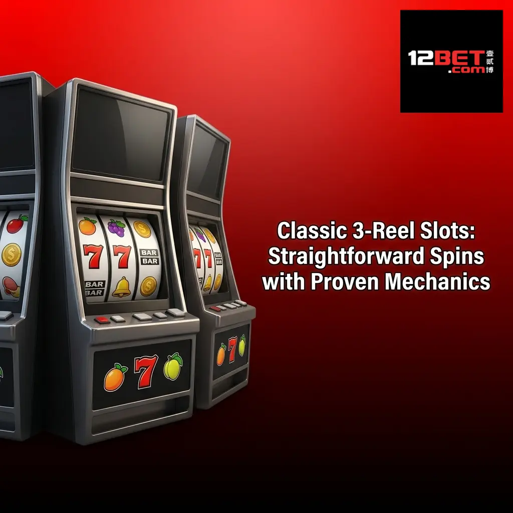 Classic 3-reel slot machines with bar, seven, and fruit symbols on 12Bet platform for straightforward gameplay