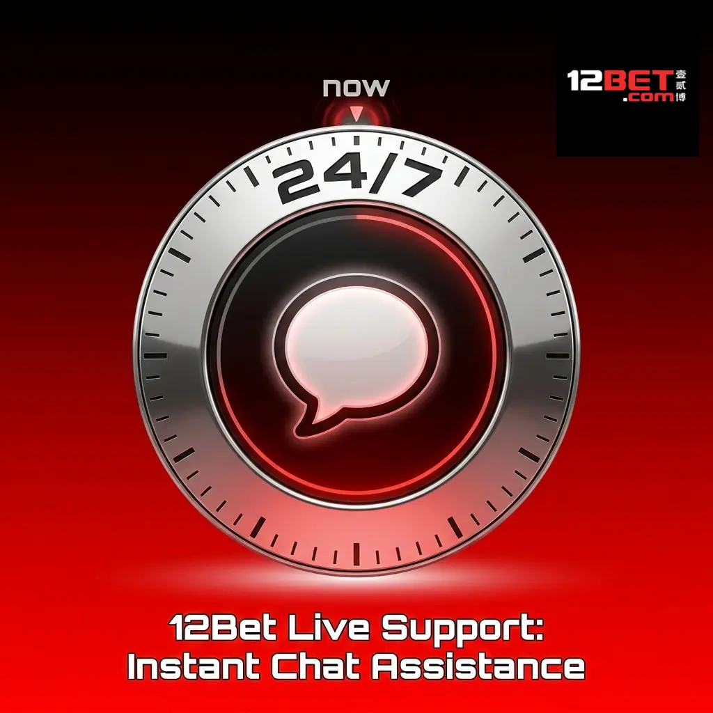 12Bet live chat support interface showing 24/7 instant assistance for account, deposits, and bonus queries