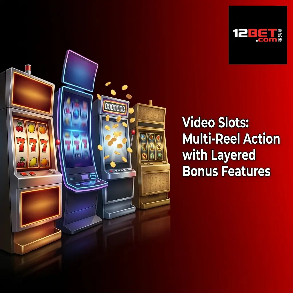 Video slots with multi-reel action featuring expanding wilds, cascading reels, and bonus features on 12Bet