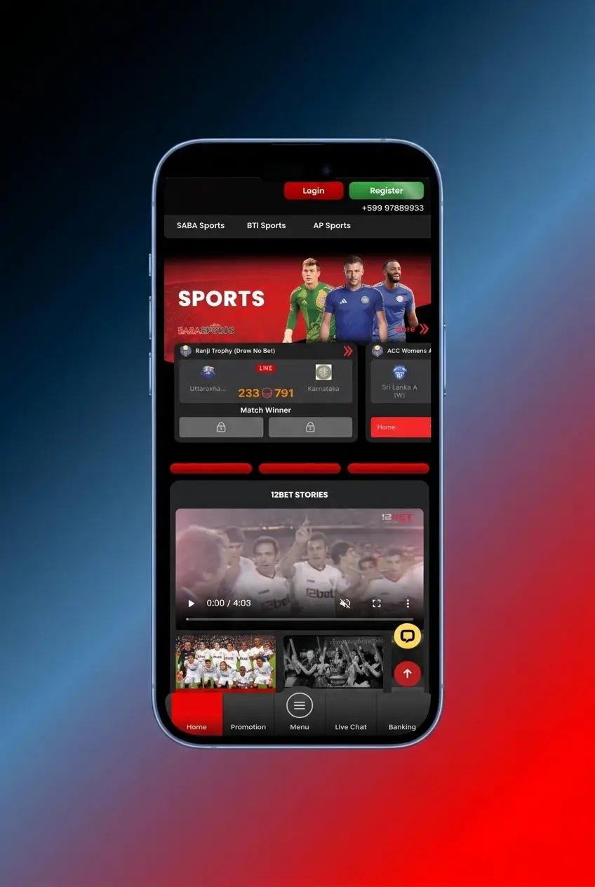 12Bet sports lobby showing Formula 1 motorsport betting markets with race winner and live in-play options
