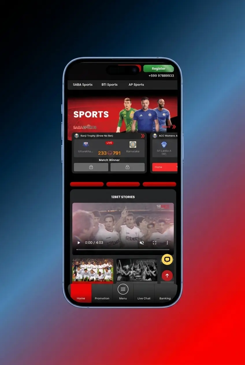 12Bet sports betting interface showing Formula 1 motorsport markets with race winner and live betting options