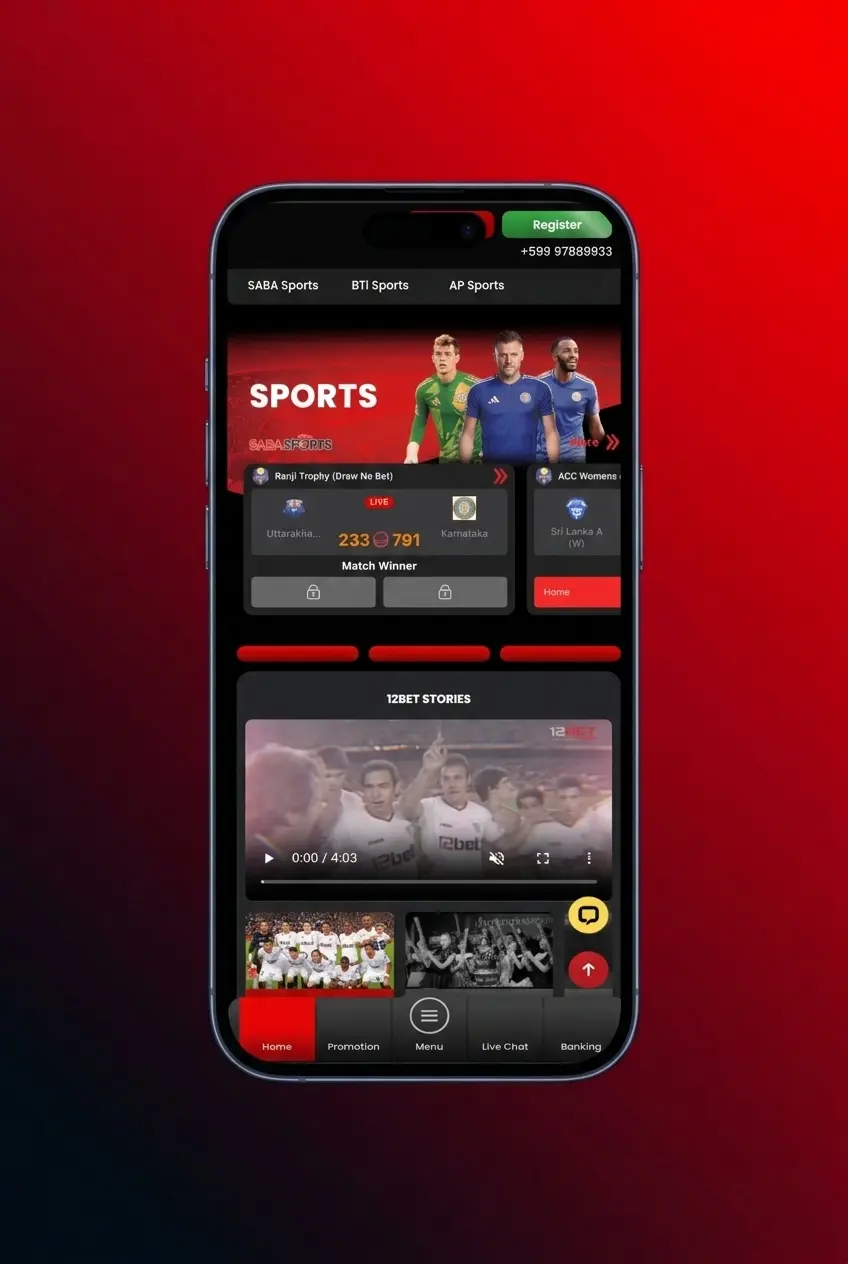 Ice hockey betting slip on 12Bet sportsbook showing pre-match and live markets with confirmed bet status